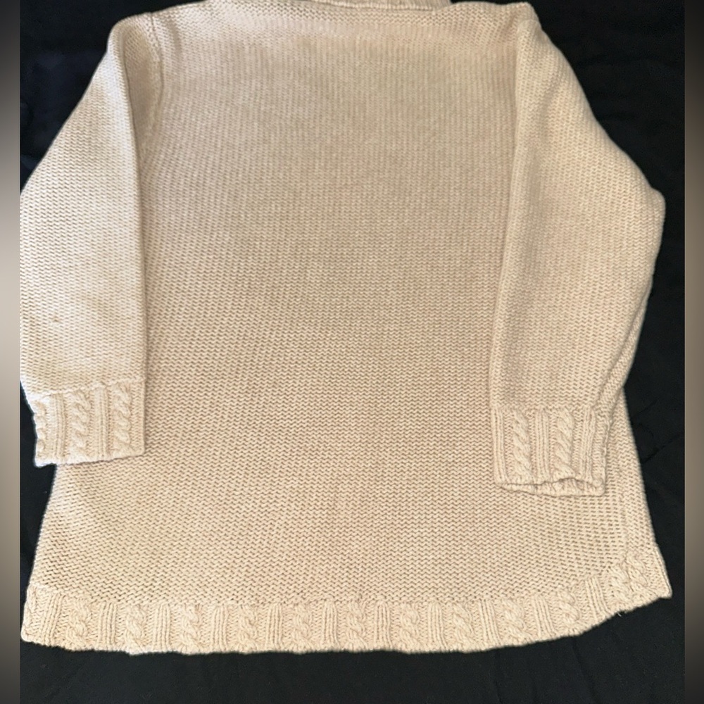 Elegant Cream Cable Knit Sweater 100% cotton - Picture 3 of 10
